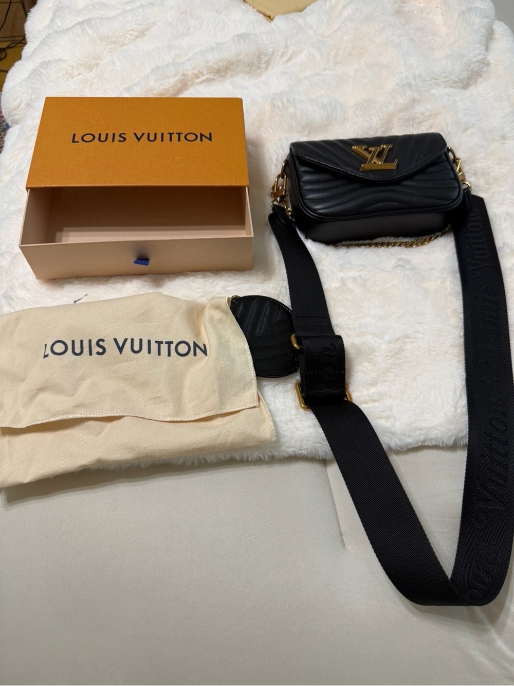 Louis Vuitton Black Quilted New Wave Crossbody with Wide Strap